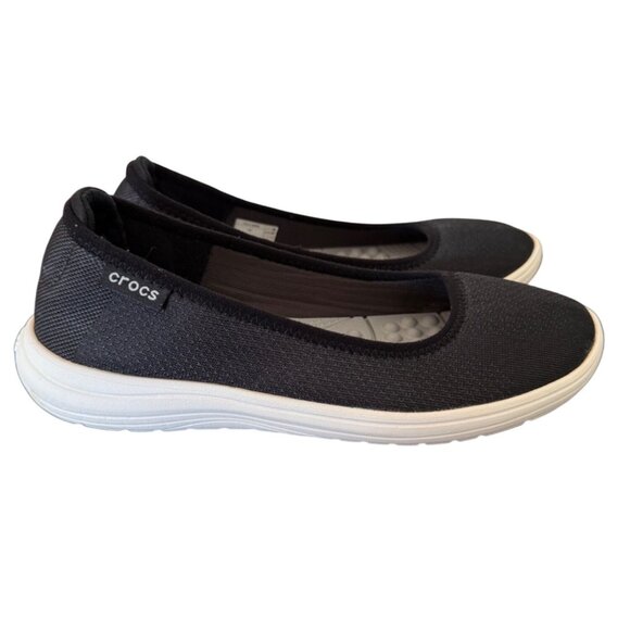 Crocs Womens Size 7 Black Slip-On Comfort Flats - Picture 3 of 8